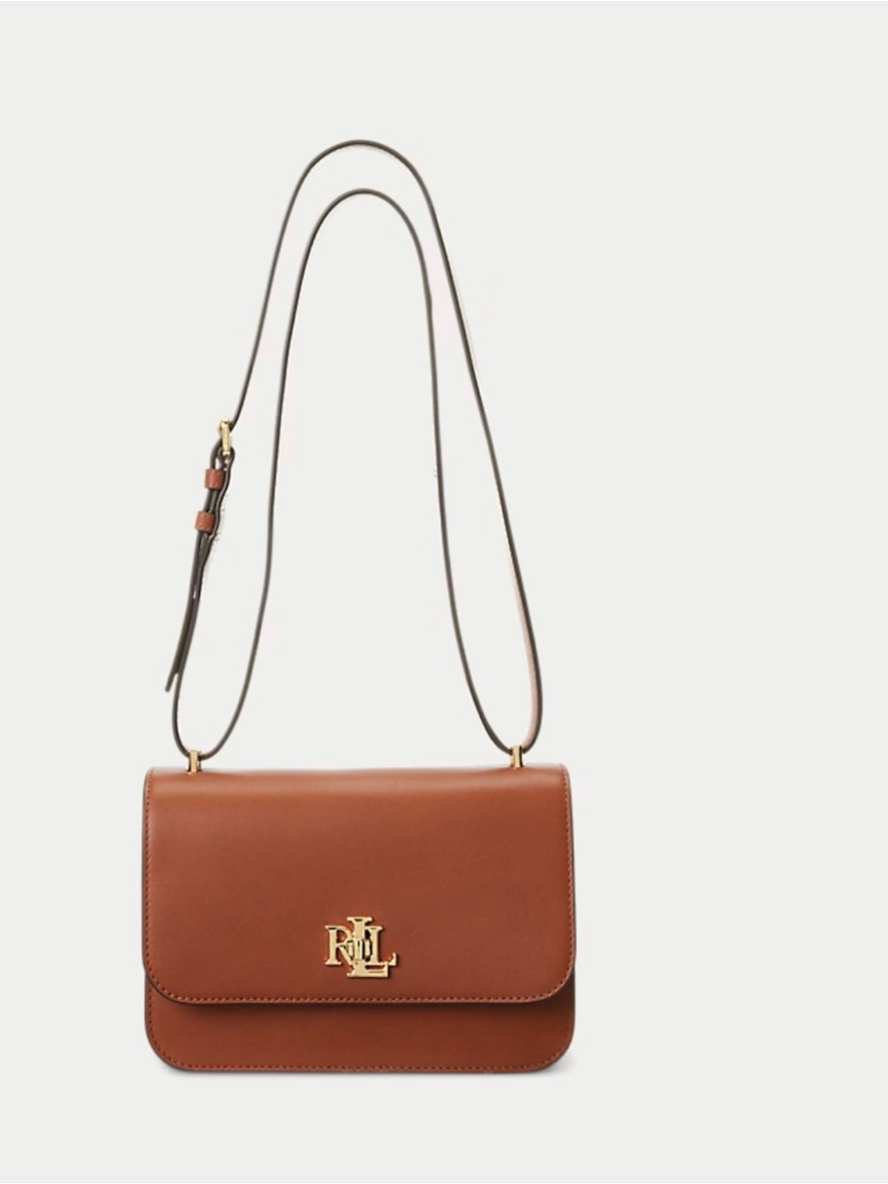 Lauren Ralph Lauren Leather Medium Sophee Brown Shoulder Crossbody Bag